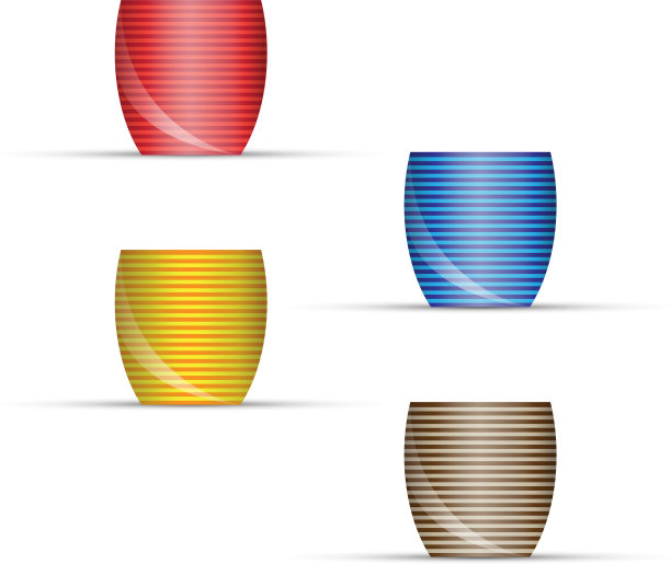 空的花盆孤立的白色侧视图图片下载