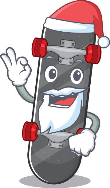 一幅圣诞老人滑板吉祥物图片图片下载