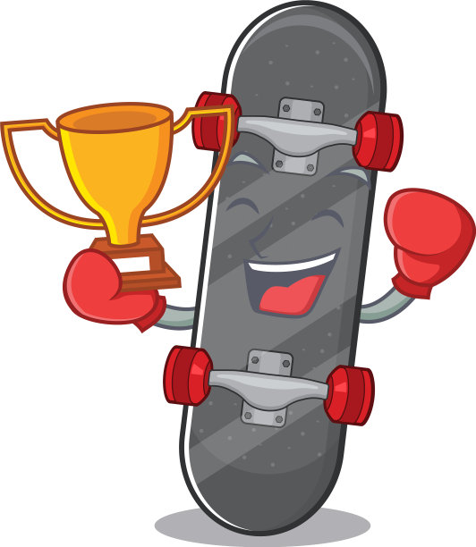 神奇的拳击冠军滑板吉祥物图片下载