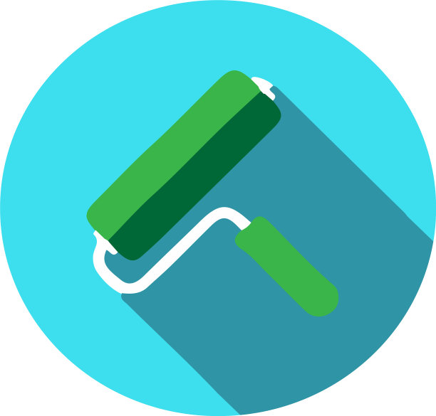 漆辊图标隔离在背景上图片下载