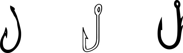 鱼钩图标孤立的背景图片下载