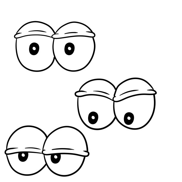 一副滑稽的眼神。不同的情绪。疯狂的眼睛。有趣的皱纹眼睑和瞳孔。脸的元素。图片下载