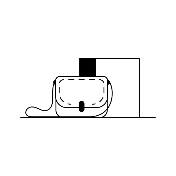 女人的钱包图标。轮廓矢量图标的一个时尚的女人的钱包，手提包。黑白线性插图的时尚配件图片下载