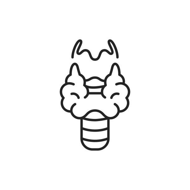 甲状腺颜色线图标。象形文字用于网页、手机应用、促销。图片下载