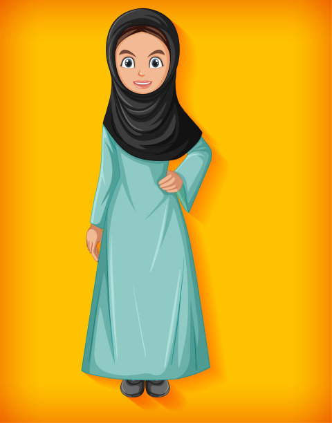 美丽的阿拉伯女士卡通人物图片下载