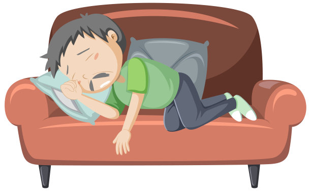 疲惫的老人躺在沙发上图片下载