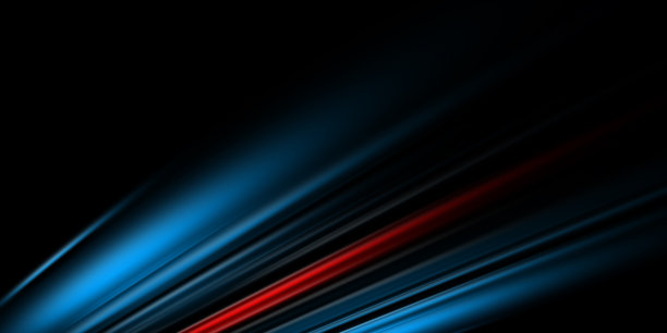 抽象的蓝光在黑暗中追踪，运动模糊效果图片下载