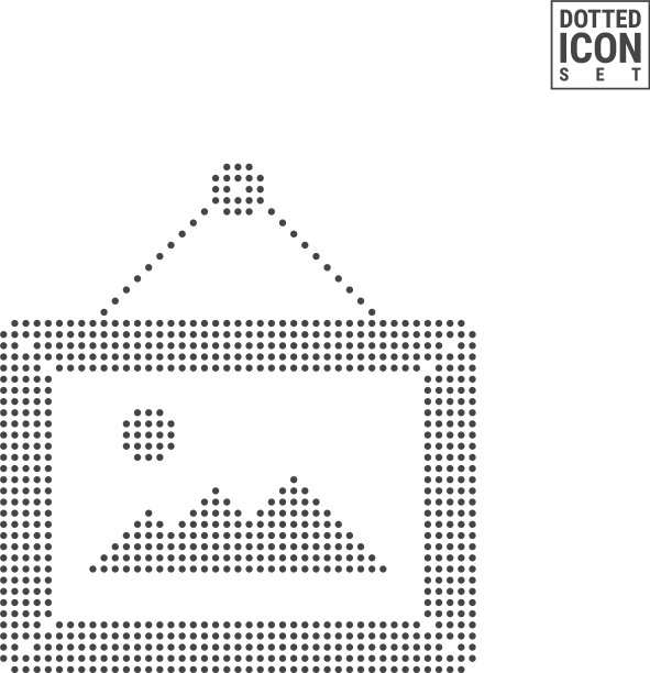 画框上挂着一个钉点图案图标图片下载