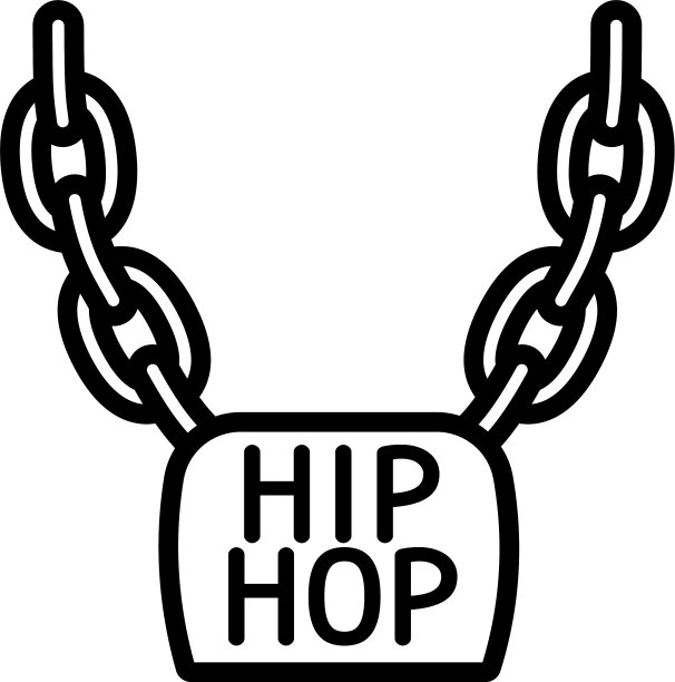 嘻哈项链图标轮廓风格图片下载