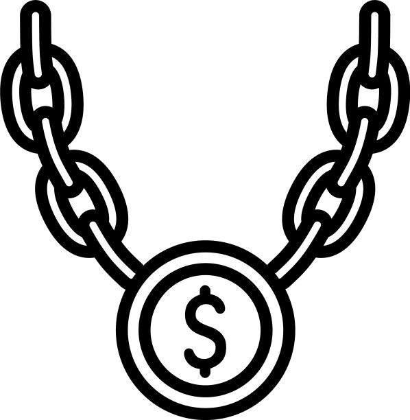 美元硬币项链图标轮廓风格图片下载