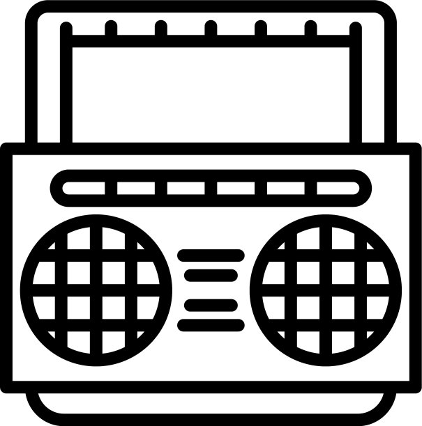 便携式录音机图标轮廓风格图片下载