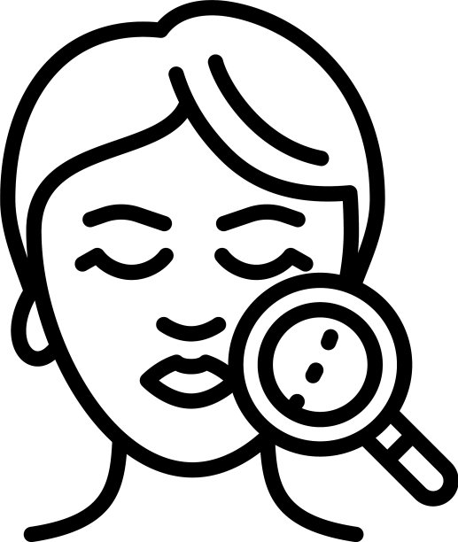 提升面部放大镜图标轮廓风格图片下载