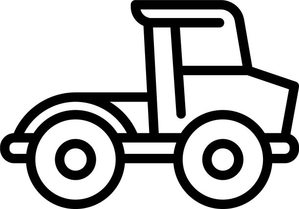 农场推土机图标轮廓风格图片下载