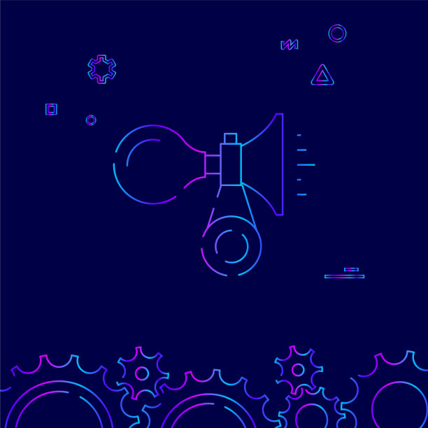 自行车或自行车喇叭线图标符号象形图图片下载