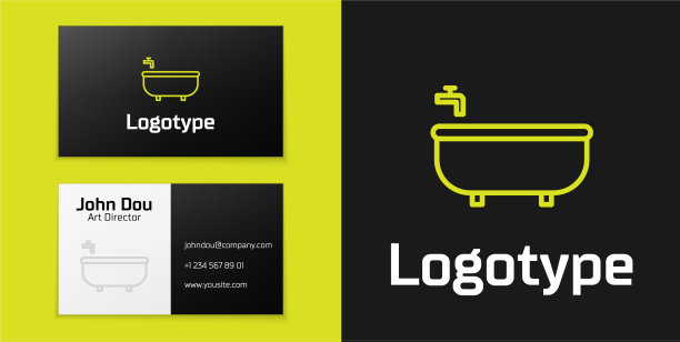 图标类型线浴缸图标孤立在黑色图片下载