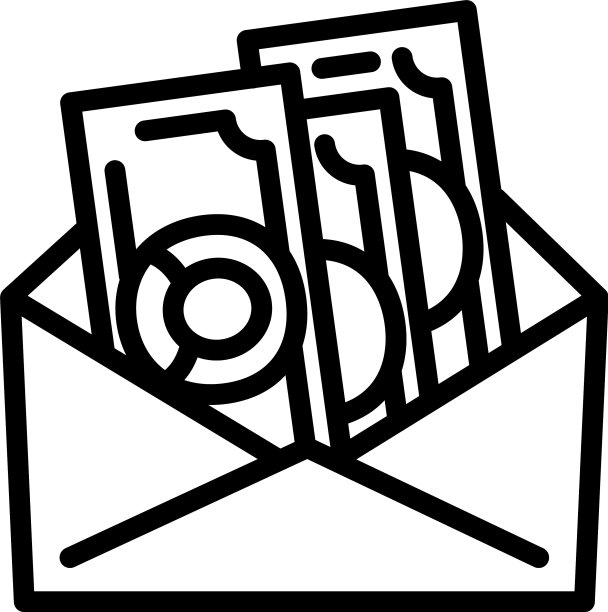 信封钱现金图标轮廓风格图片下载