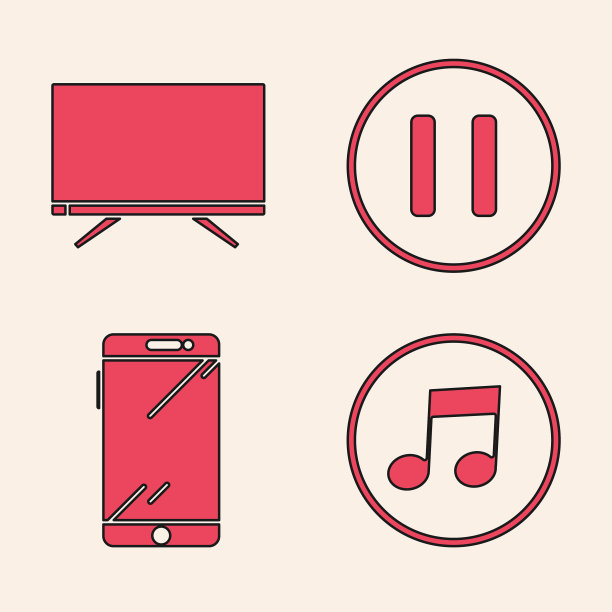 设置音乐音符音调智能电视暂停按钮和图片下载