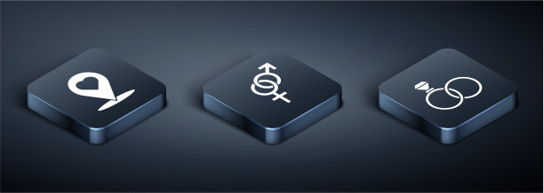 设置等距地图指针与心婚礼图片下载