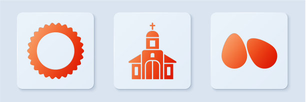 把教堂建筑的太阳和复活节彩蛋都放白图片下载