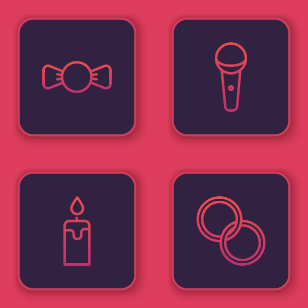 设线蝴蝶结，领结，燃烧蜡烛，麦克风和图片下载