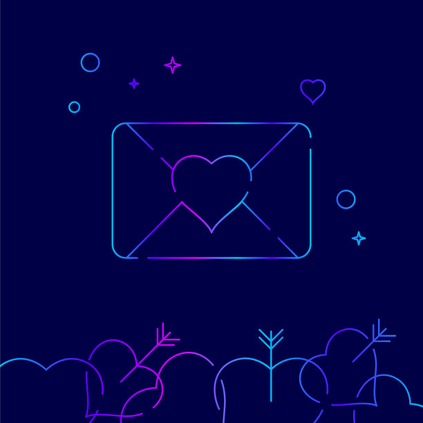 婚礼请柬线图标符号象形图图片下载