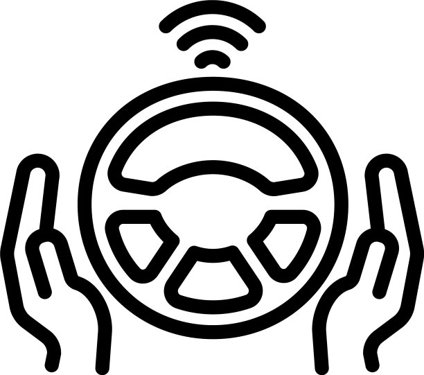 方向盘无人驾驶图标轮廓风格图片下载