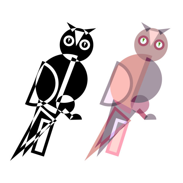 抽象几何风格猫头鹰鸟图片下载