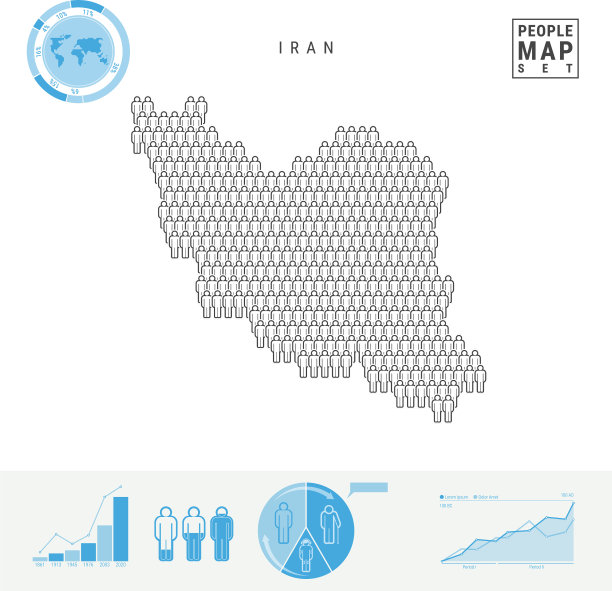 伊朗人图标地图风格化剪影伊朗图片下载