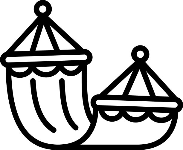 海滩吊床图标轮廓风格图片下载