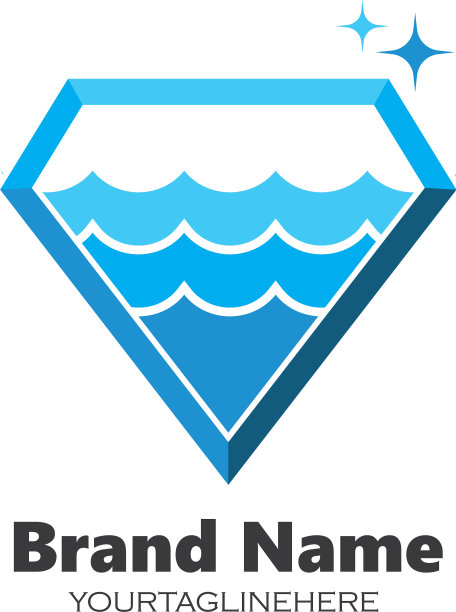 钻石水标志图标设计图片下载