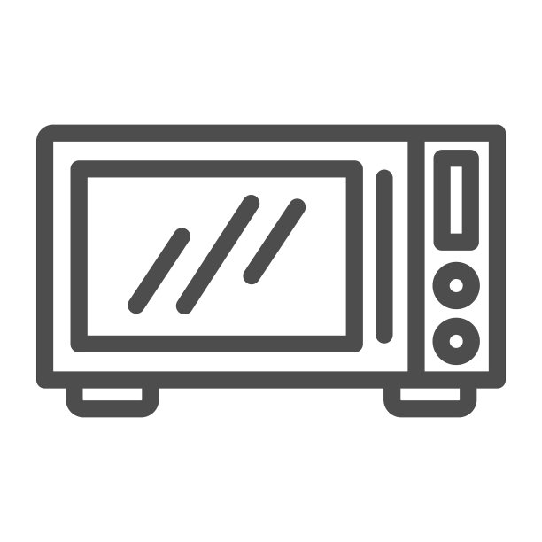微波炉线图标厨房设备概念图片下载