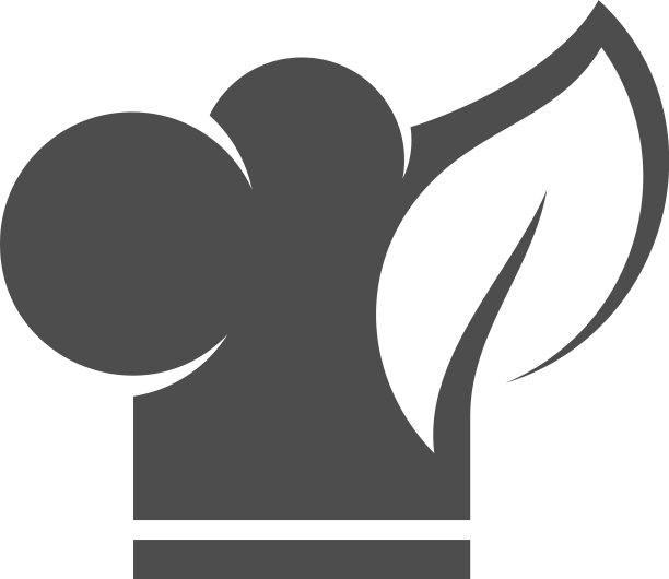 厨师帽与树叶标志设计模板图标图片下载