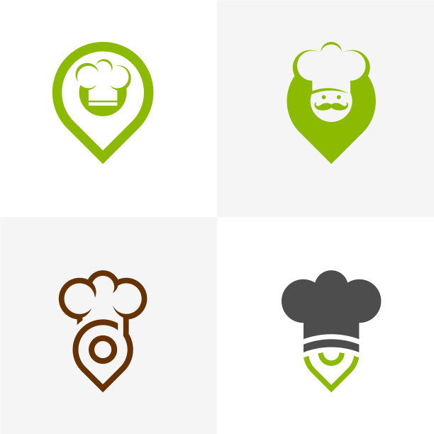 设置厨师帽与点标志设计模板图片下载