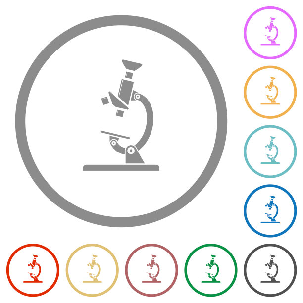 带轮廓的显微镜平面图标图片下载