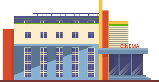现代门面电影院建筑图片下载
