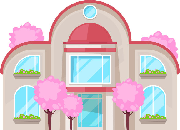 色彩缤纷的乡村别墅家庭别墅大厦图片下载