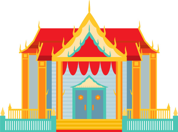 传统的乡村泰国寺庙寺庙图片下载