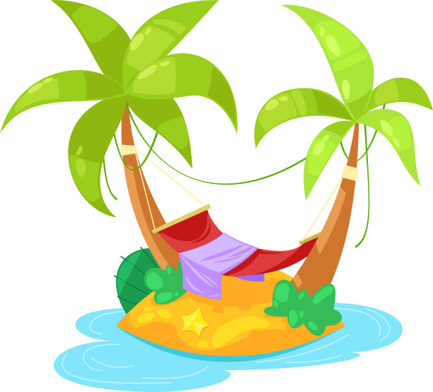 海洋中的热带岛屿，下面是棕榈滩图片下载