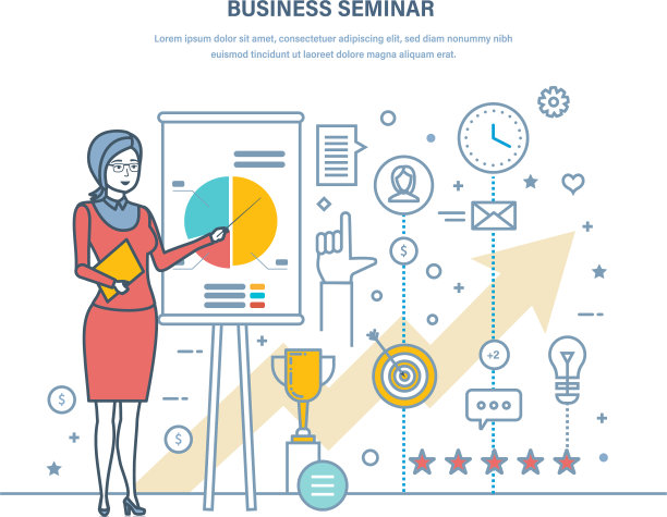 女孩举办商业研讨会企业培训图片下载