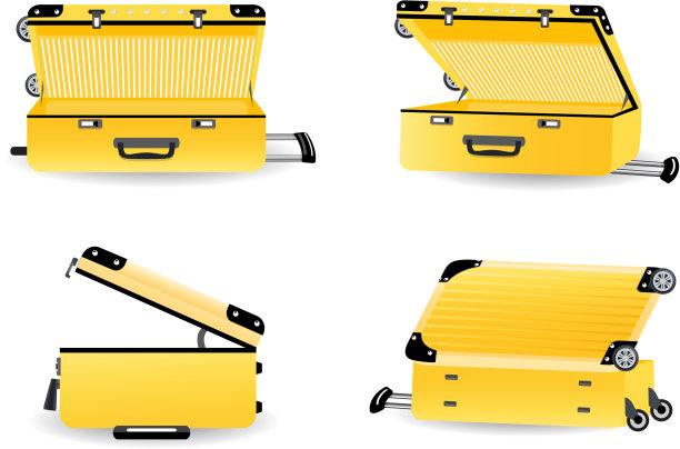 把旅行箱、箱子、行李装上图片下载