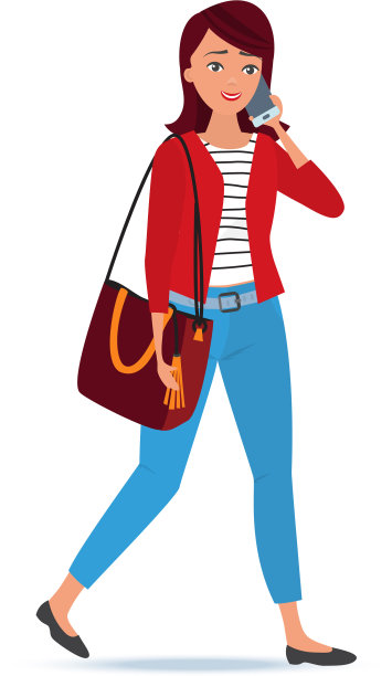 女办公室职员下班回家继续谈话图片下载