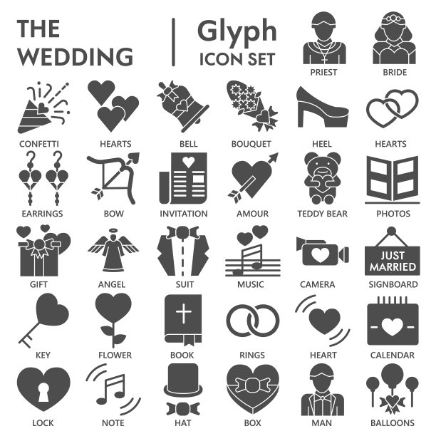 婚礼固象设爱的庆祝标志图片下载