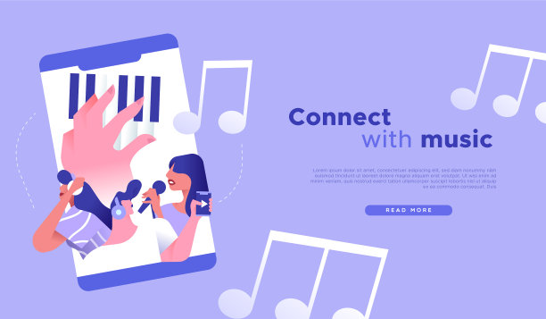 连接与音乐应用程序在电话网络的概念图片下载