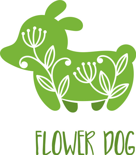 模板图标狗与花图片下载