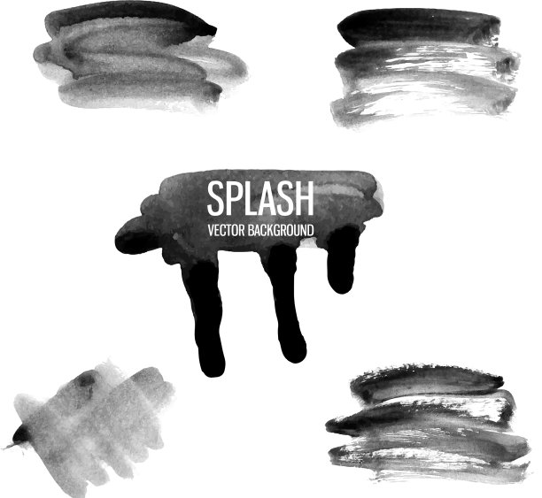 抽象手绘画黑漆墨刷图片下载