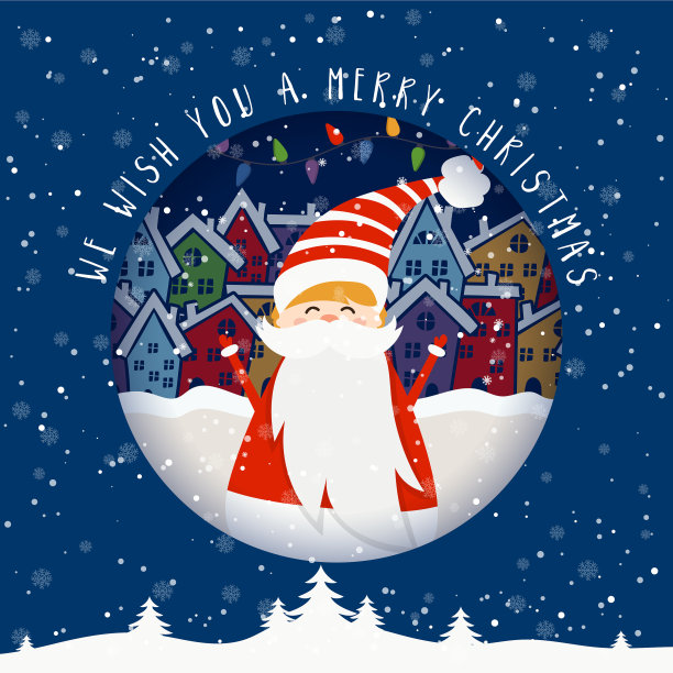 卡通节日主题与圣诞老人图片下载