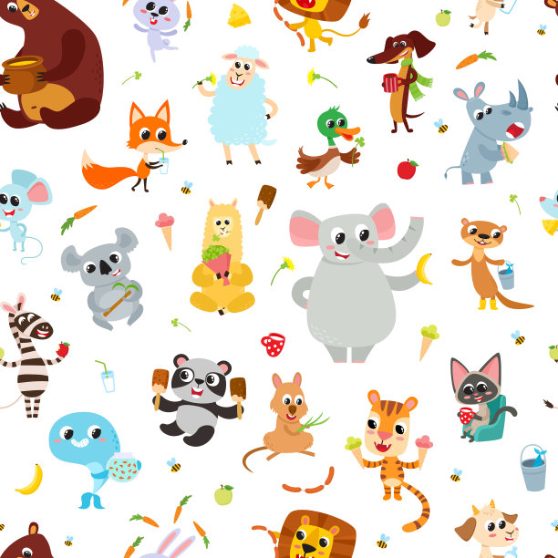 可爱可爱的动物性格吃不同图片下载