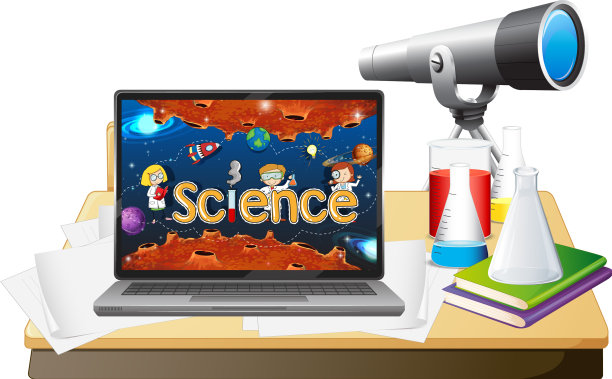 笔记本电脑屏幕上的科学图片下载