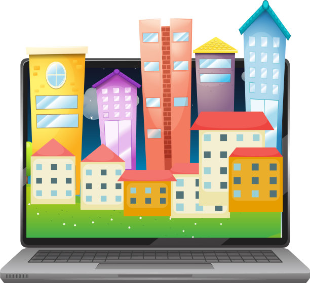 电脑屏幕上的城市桌面图片下载