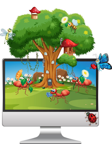 昆虫卡通仙女的电脑背景图片下载